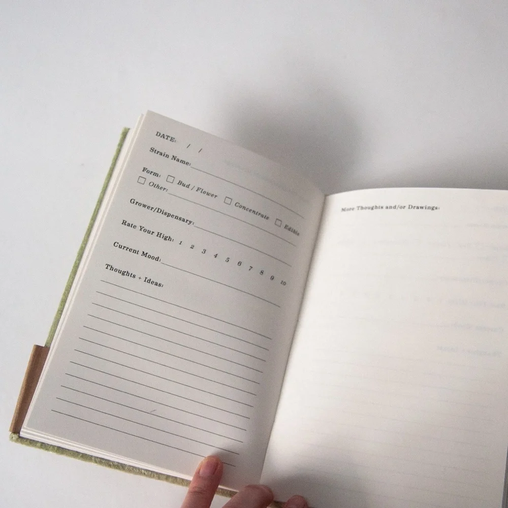 Print Fresh Smoking Journal in Gray Velvet Hardcover